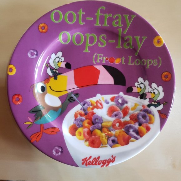 Kellogg's Retro Cereal Luncheon / Salad Plates - Set of 4 - Fruit Loops - Picture 6 of 12